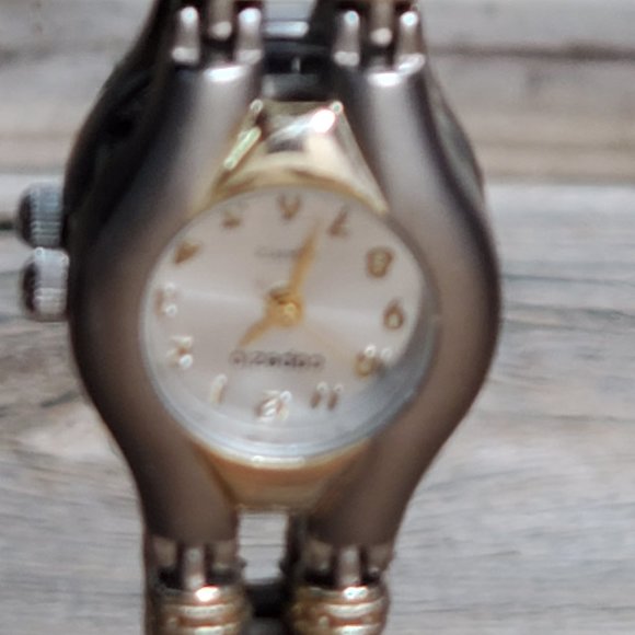 Capezio Ladies Watch-Brushed Stainless Steel with Gold Accented Links
